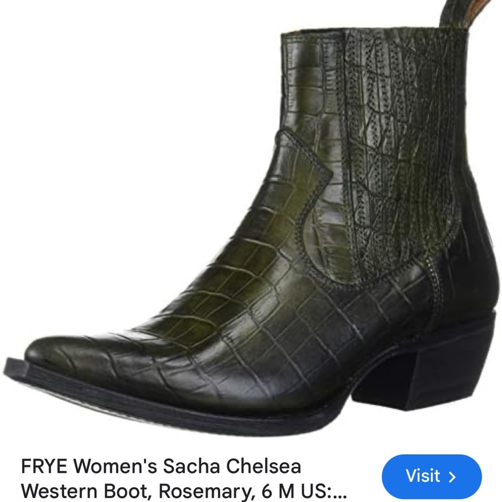 Frye Sacha Women’s Green Brown Crocodile Boots